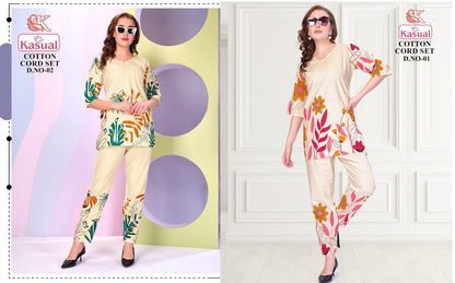 Design 01-02 Kasual Cotton Co Ord Set Wholesaler