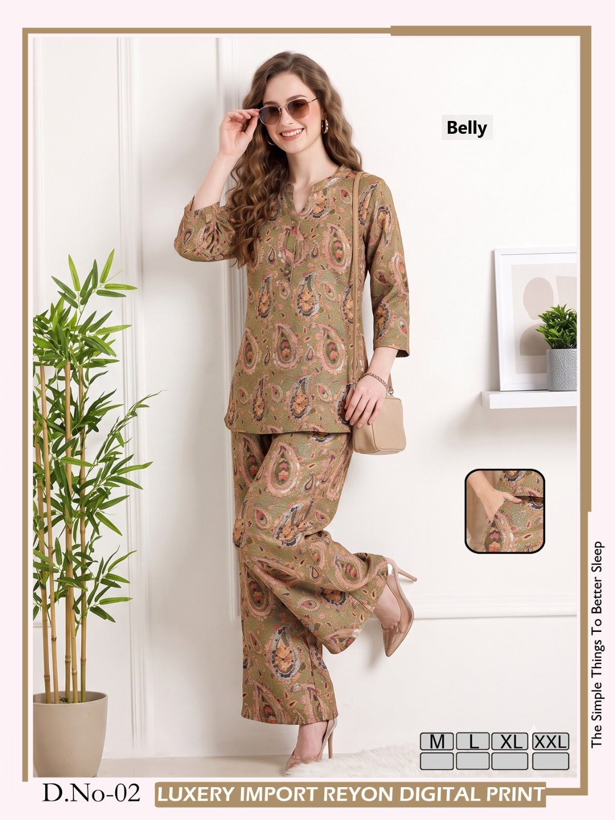 Design 01-06 Belly Reyon Co Ord Set Exporter