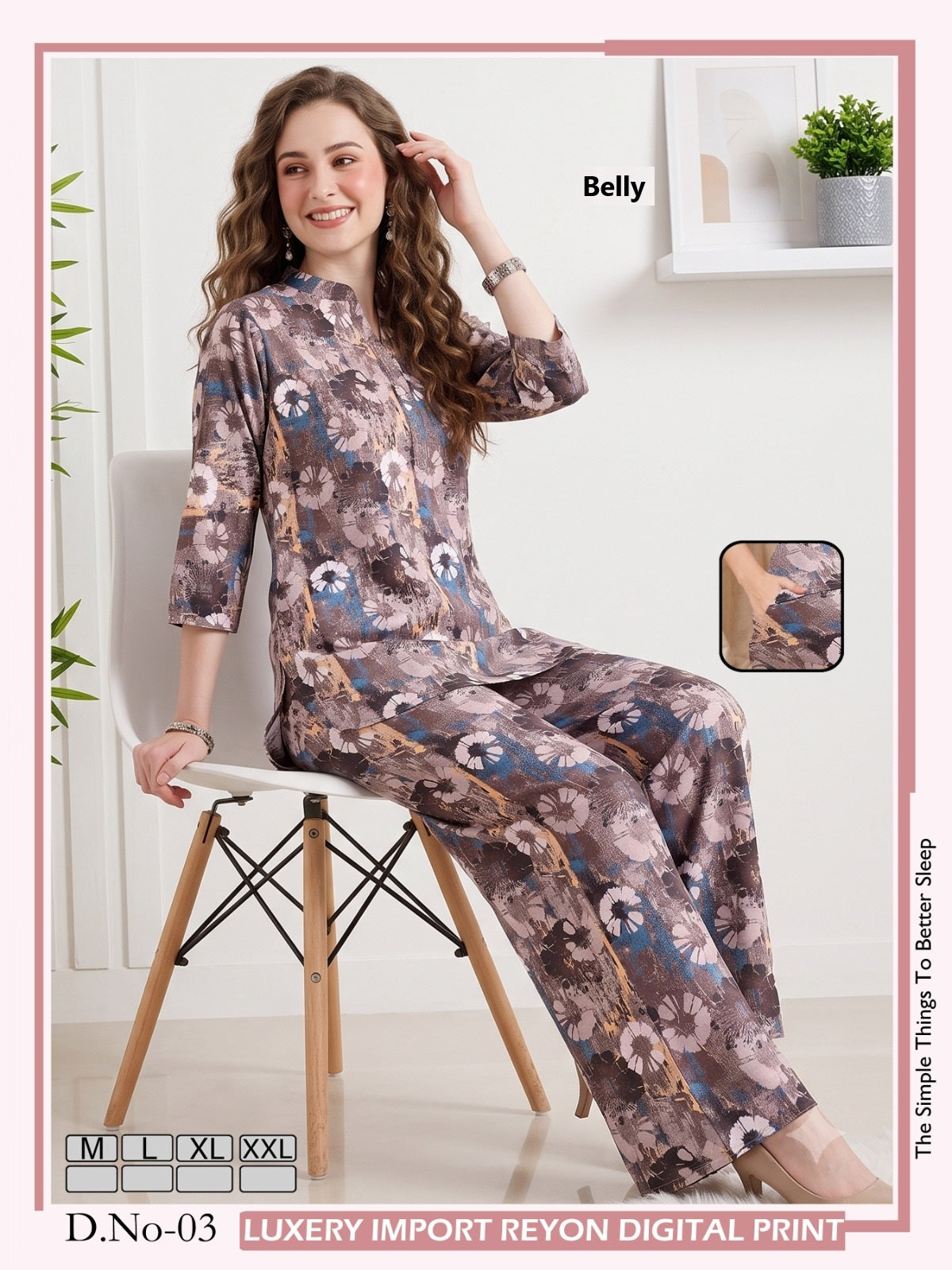 Design 01-06 Belly Reyon Co Ord Set Exporter