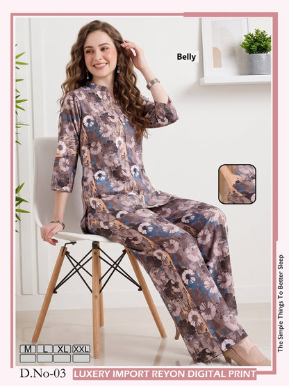 Design 01-06 Belly Reyon Co Ord Set Exporter