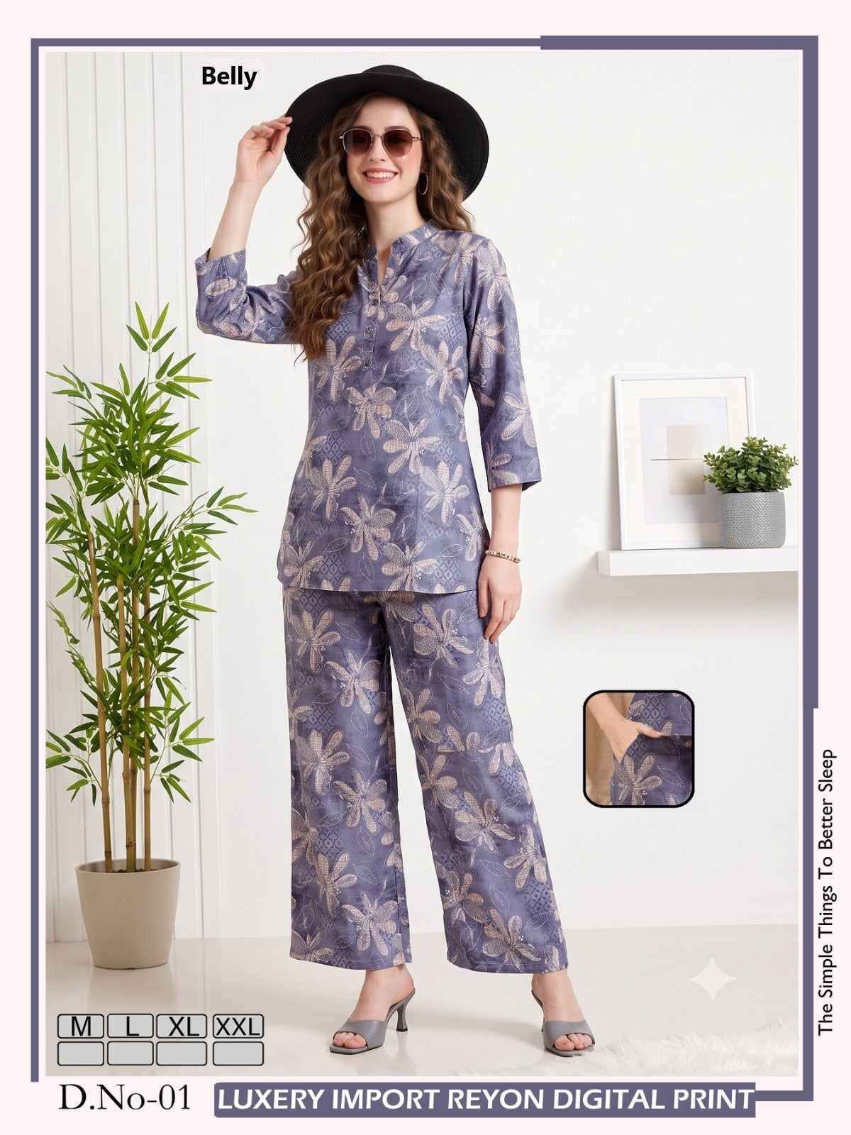 Design 01-06 Belly Reyon Co Ord Set Exporter