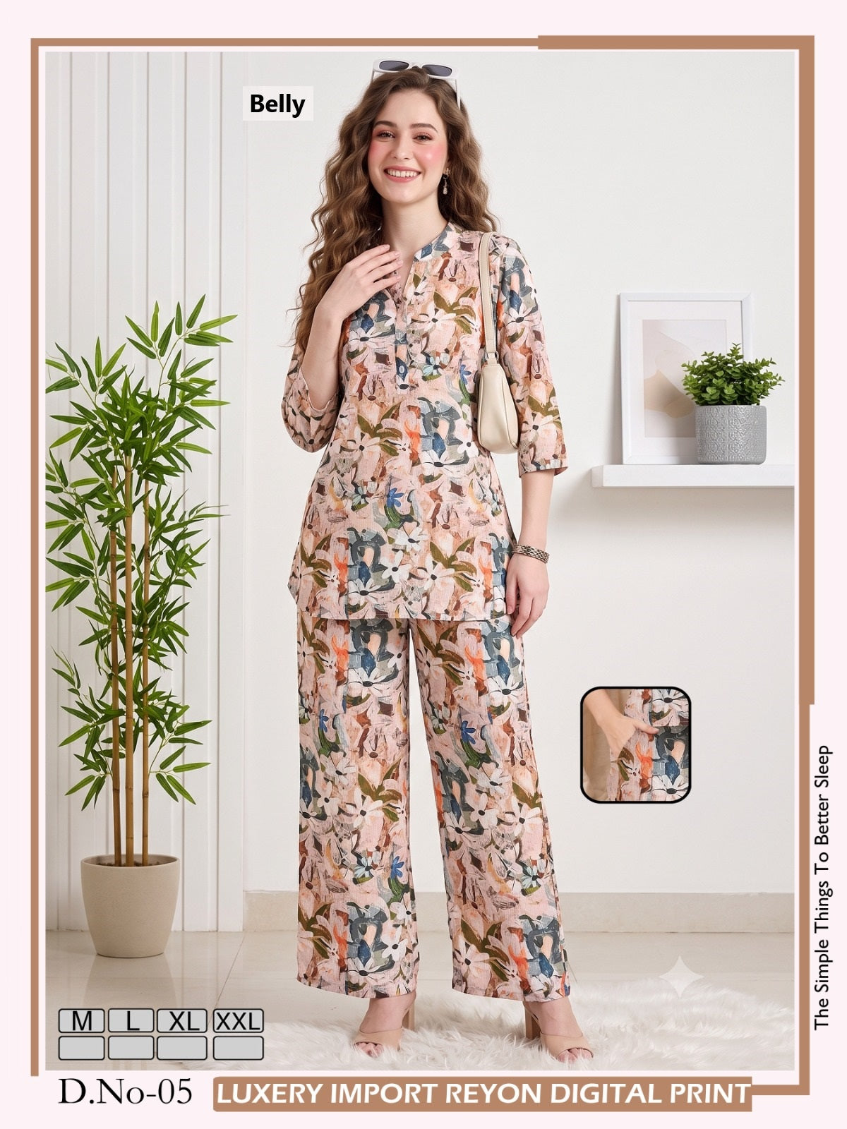 Design 01-06 Belly Reyon Co Ord Set Exporter