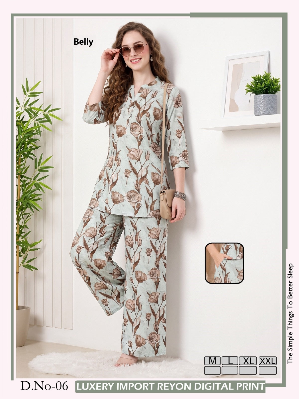 Design 01-06 Belly Reyon Co Ord Set Exporter