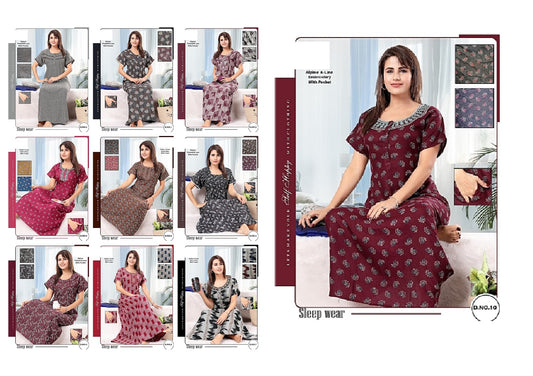 Design 01-10 Ggl Alpine Night Gowns Supplier Gujarat