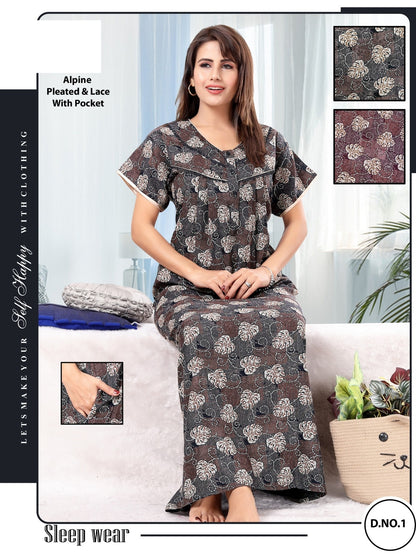 डिज़ाइन 01-10 जीजीएल अल्पाइन नाइट गाउन सप्लायर गुजरात