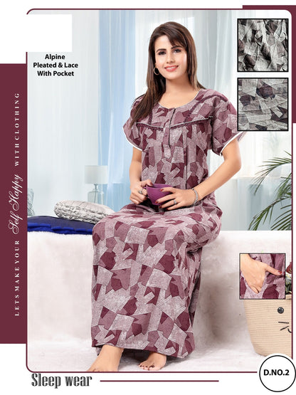 डिज़ाइन 01-10 जीजीएल अल्पाइन नाइट गाउन सप्लायर गुजरात