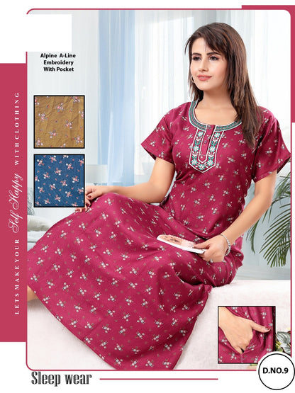 डिज़ाइन 01-10 जीजीएल अल्पाइन नाइट गाउन सप्लायर गुजरात