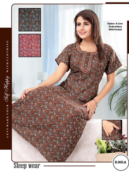 डिज़ाइन 01-10 जीजीएल अल्पाइन नाइट गाउन सप्लायर गुजरात