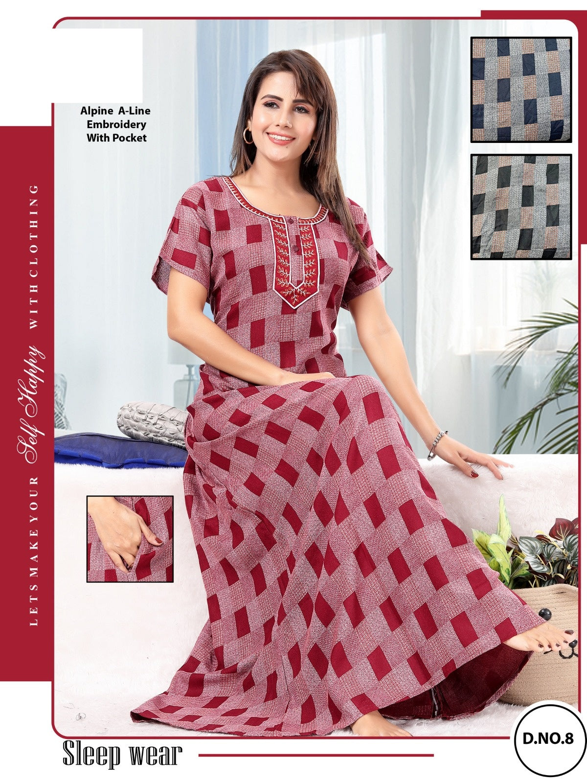 डिज़ाइन 01-10 जीजीएल अल्पाइन नाइट गाउन सप्लायर गुजरात