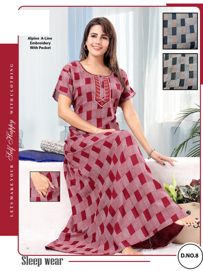 डिज़ाइन 01-10 जीजीएल अल्पाइन नाइट गाउन सप्लायर गुजरात