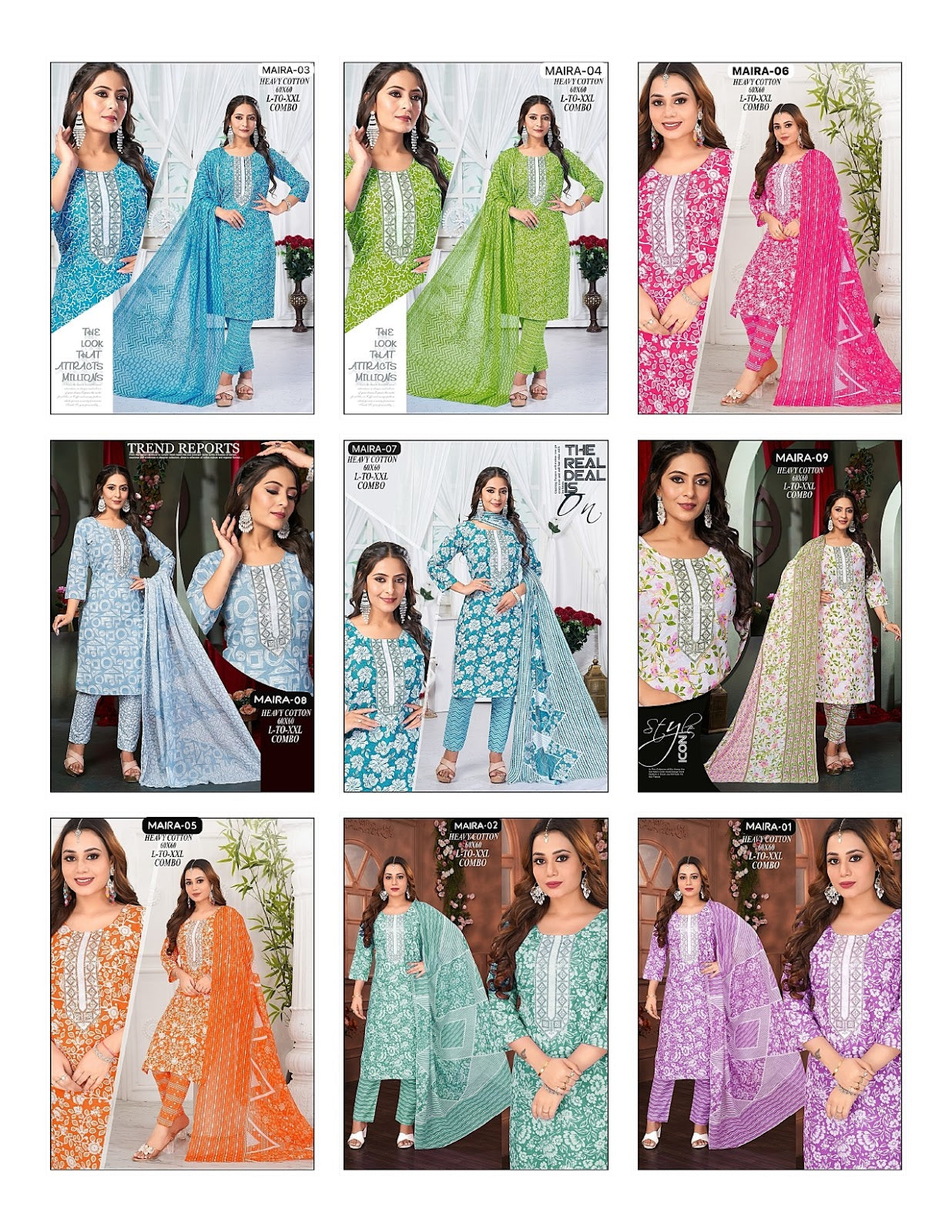 Design 010525 Maira Readymade Cotton Pant Suits Manufacturer Gujarat