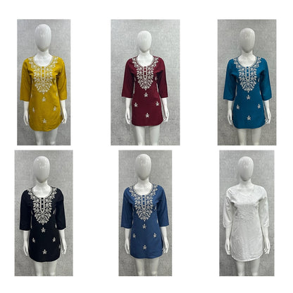 Design 0105 Ffi Rayon Short Kurtis Manufacturer Ahmedabad