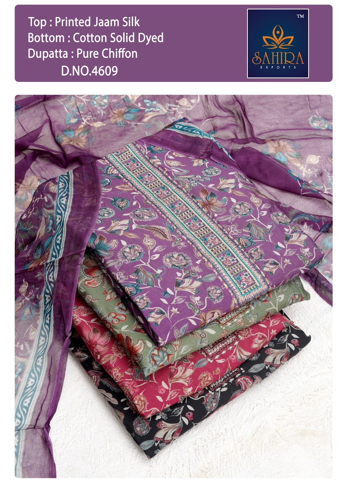 Design 010825 Sahira Silk Salwar Suits Manufacturer Ahmedabad