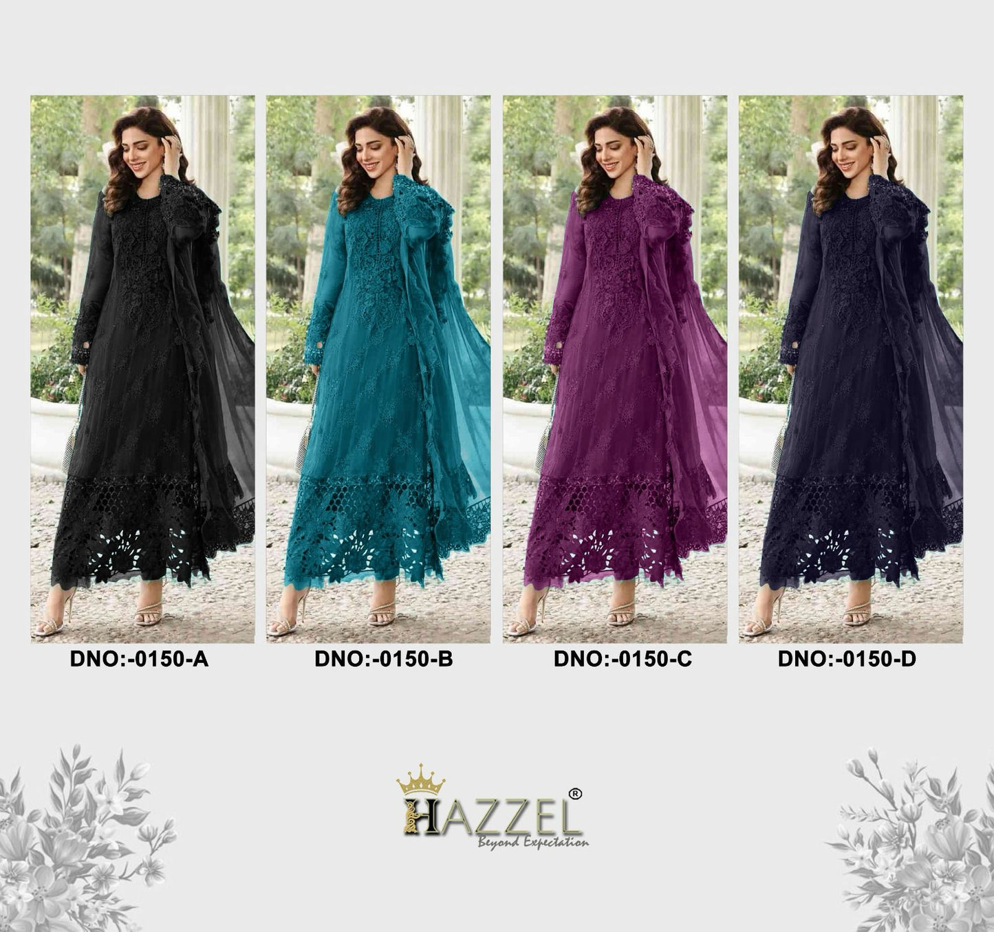 Design 0150 Hazzel Georgette Pakistani Salwar Suits Wholesaler India