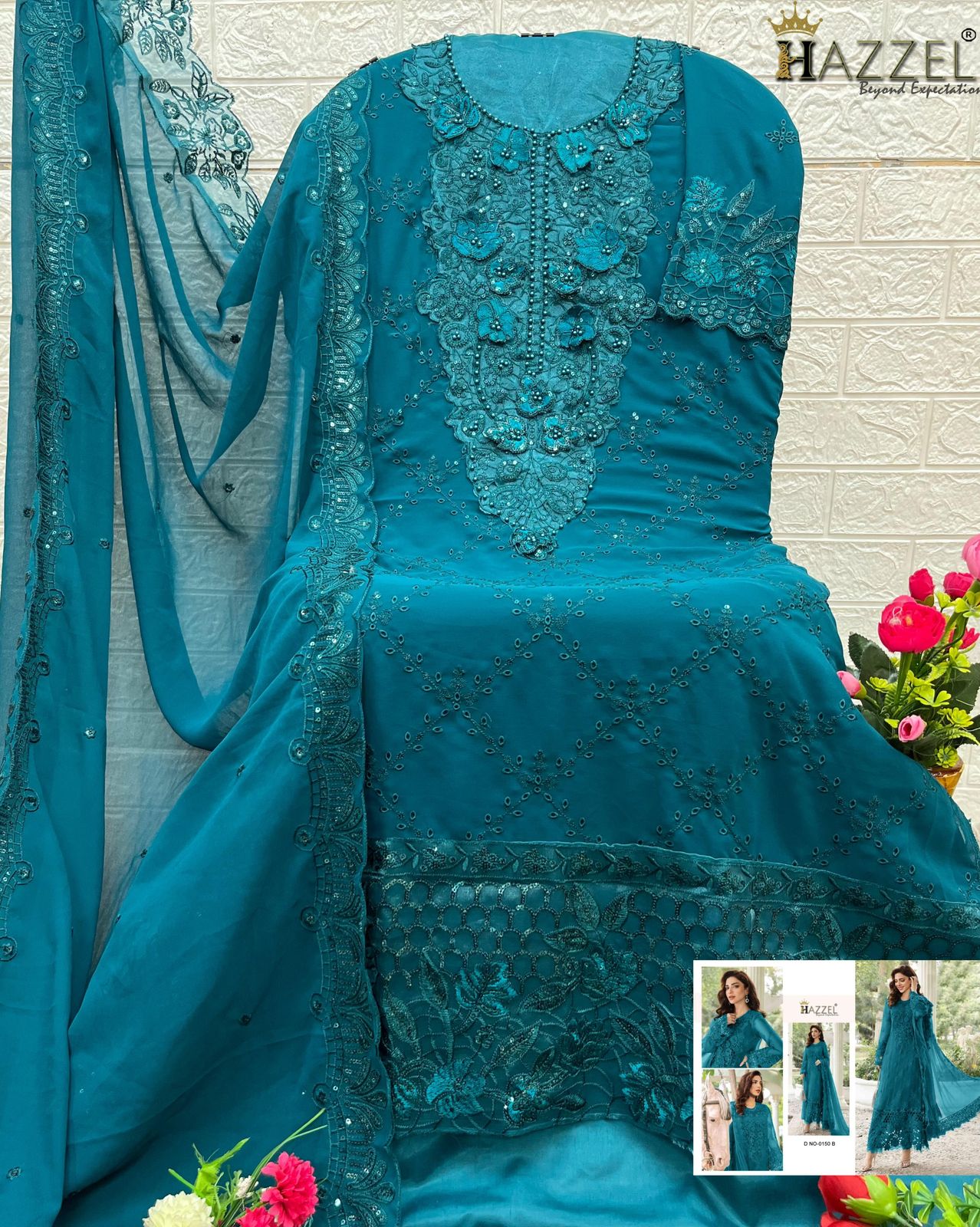 Design 0150 Hazzel Georgette Pakistani Salwar Suits Wholesaler India