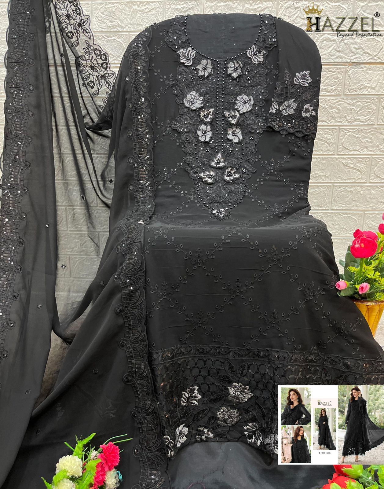 Design 0150 Hazzel Georgette Pakistani Salwar Suits Wholesaler India