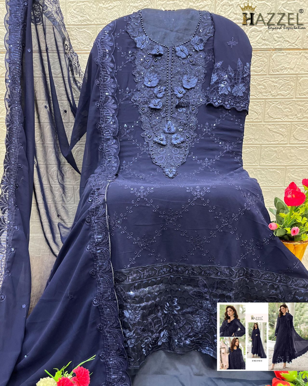 Design 0150 Hazzel Georgette Pakistani Salwar Suits Wholesaler India