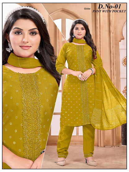 Design 01 Globe Vertican Readymade Pant Style Suits Manufacturer Gujarat