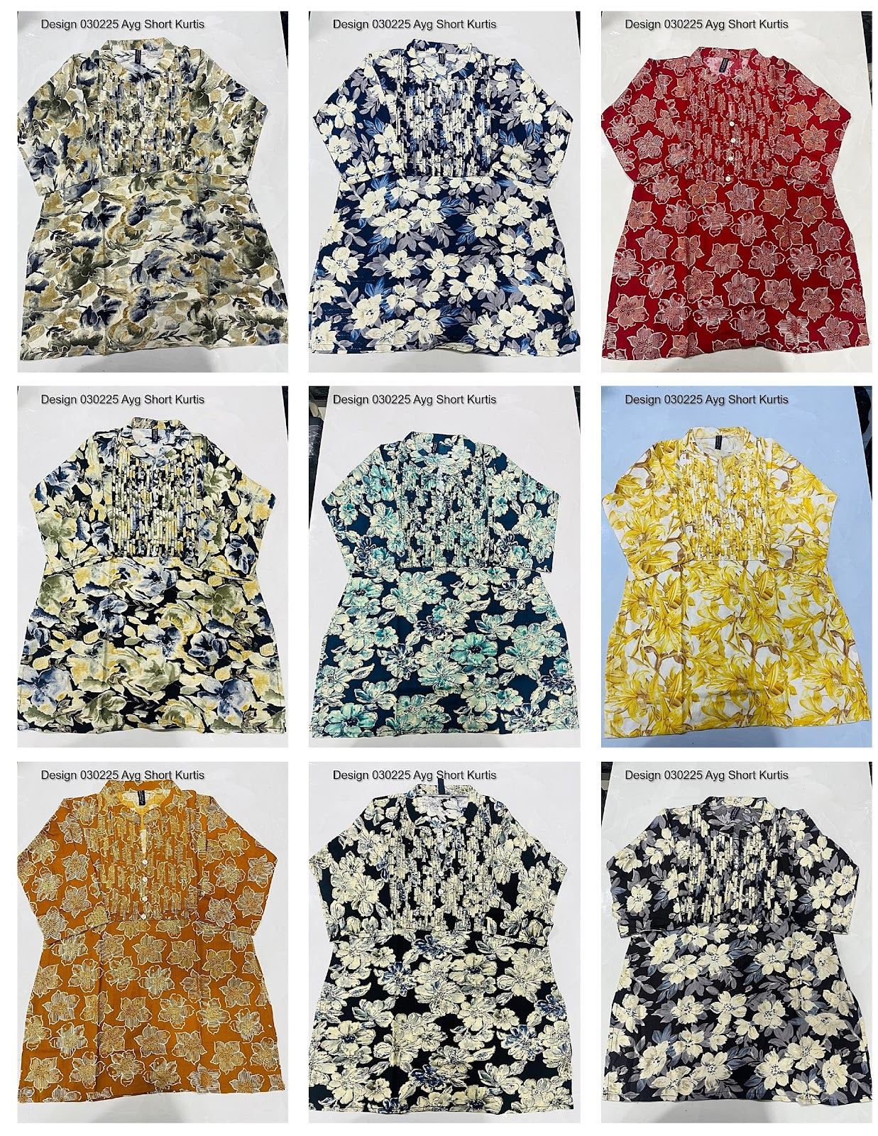Design 030225 Ayg Rayon Foil Short Kurtis Wholesale Rate