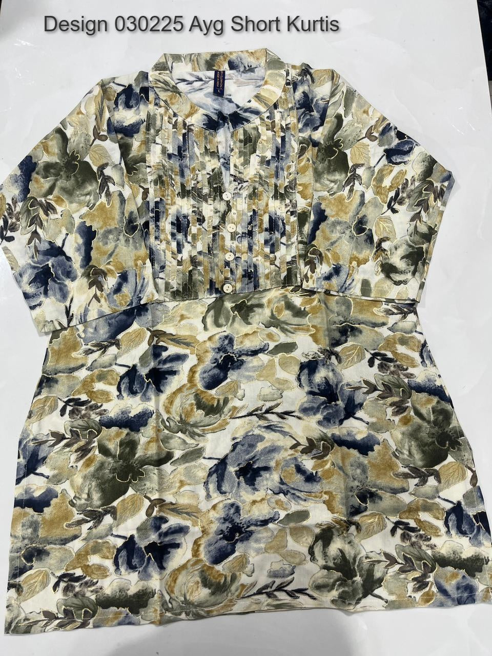 Design 030225 Ayg Rayon Foil Short Kurtis Wholesale Rate