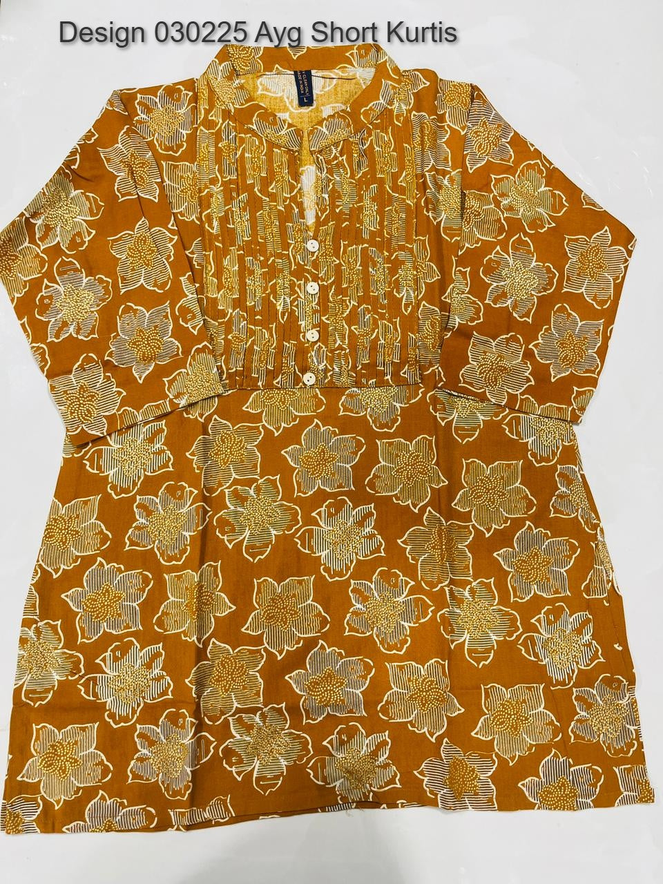 Design 030225 Ayg Rayon Foil Short Kurtis Wholesale Rate
