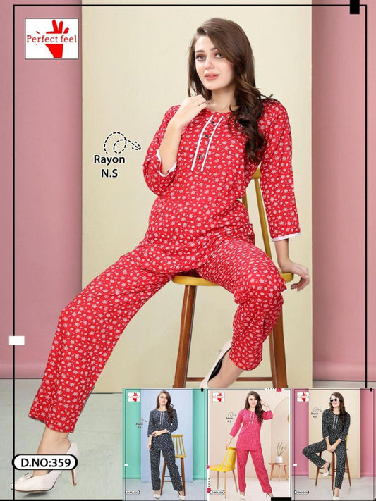 Design 030425 Perfect Feel Rayon Co Ord Set Supplier India