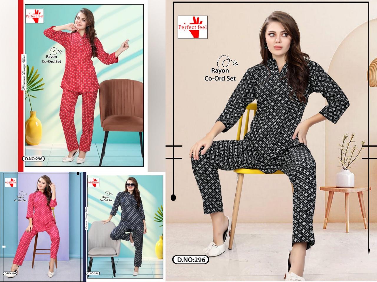 Design 030425 Perfect Feel Rayon Co Ord Set Supplier India