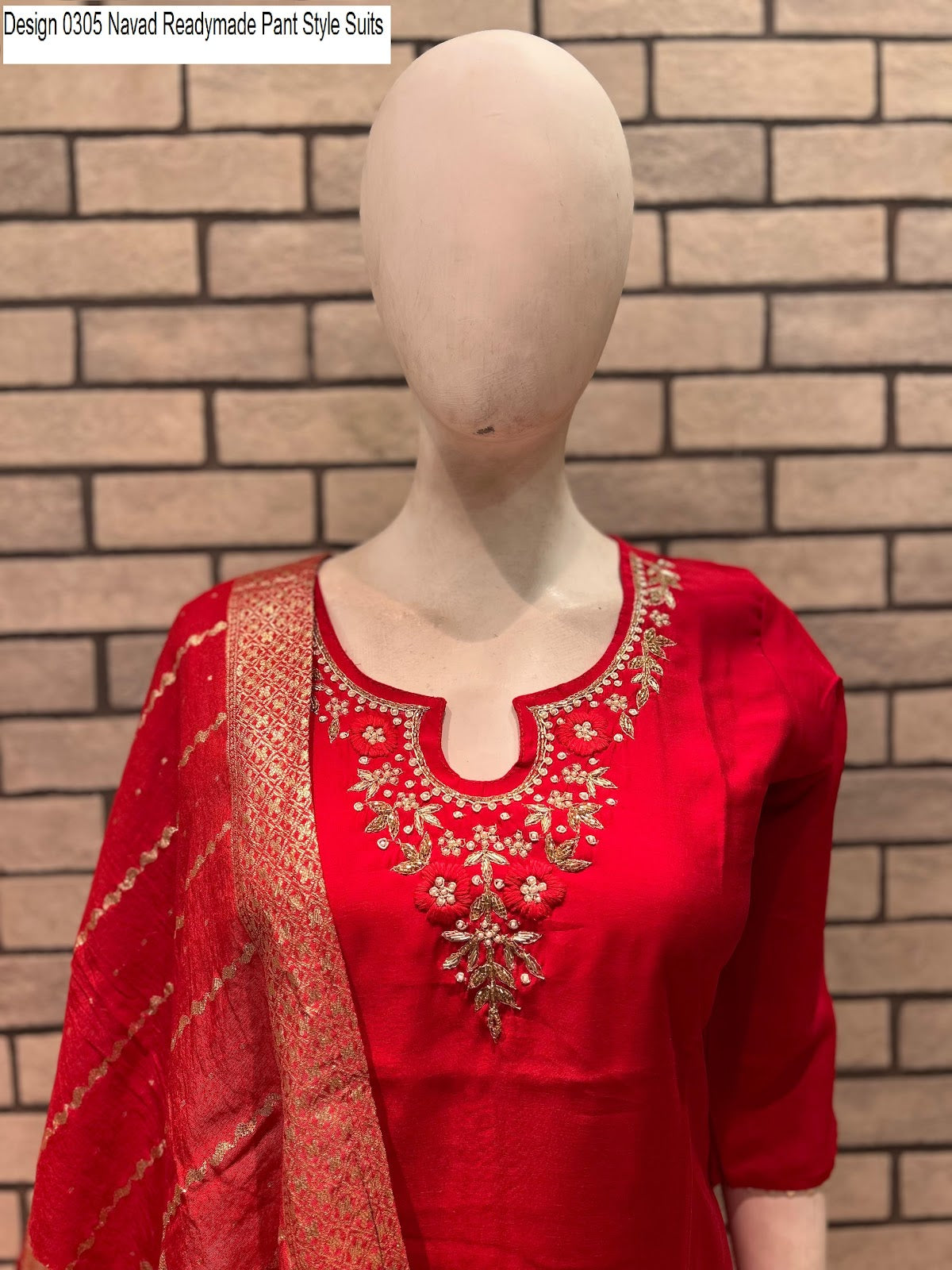 Design 0305 Navad Roman Silk Readymade Pant Style Suits Exporter Gujarat