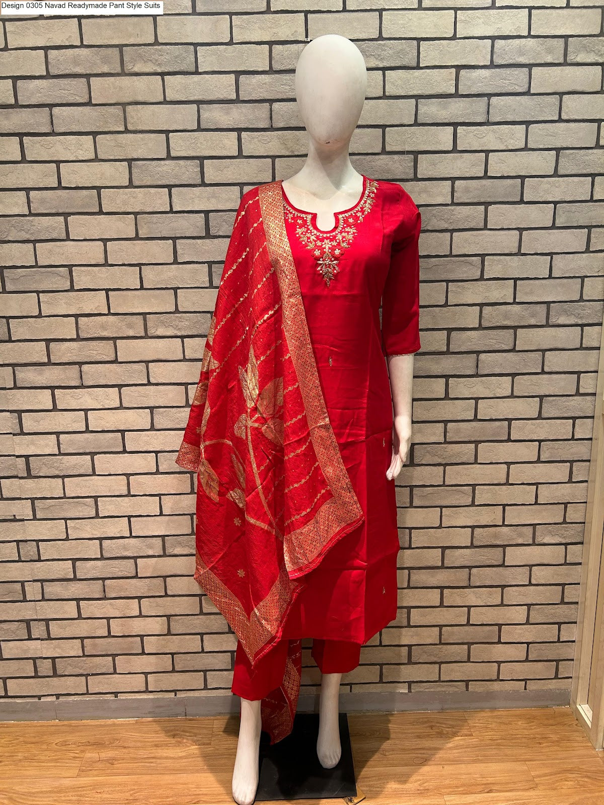 Design 0305 Navad Roman Silk Readymade Pant Style Suits Exporter Gujarat