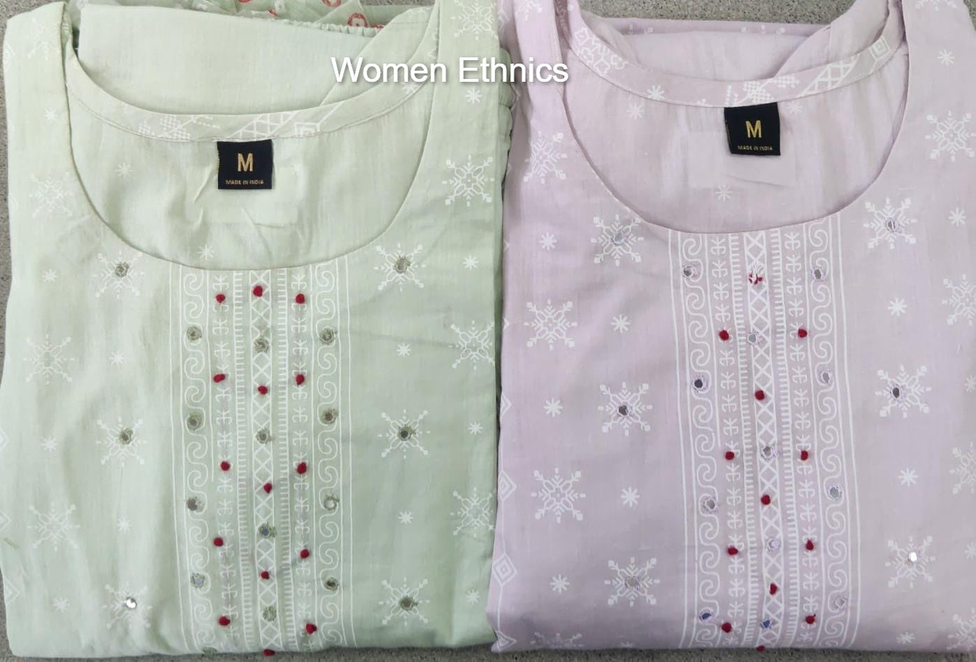 Design 031925 Women Ethnics Readymade Cotton Pant Suits Exporter