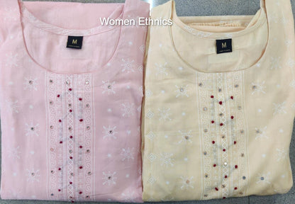 Design 031925 Women Ethnics Readymade Cotton Pant Suits Exporter