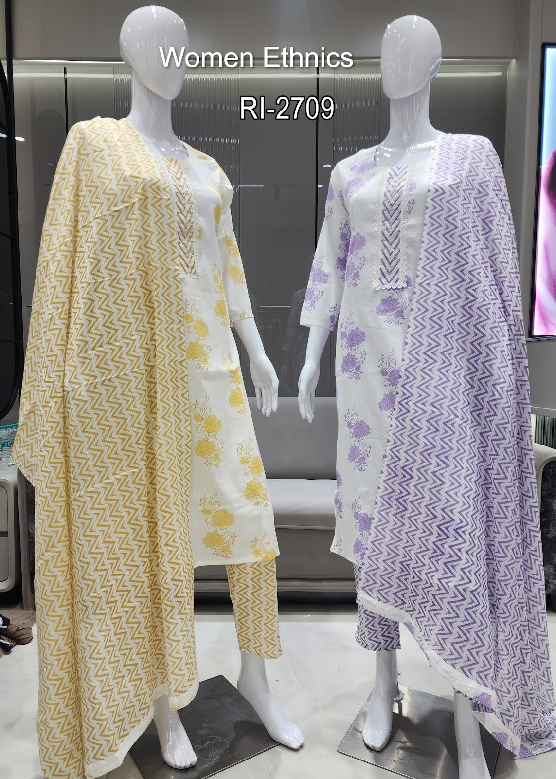 Design 031925 Women Ethnics Readymade Cotton Pant Suits Exporter