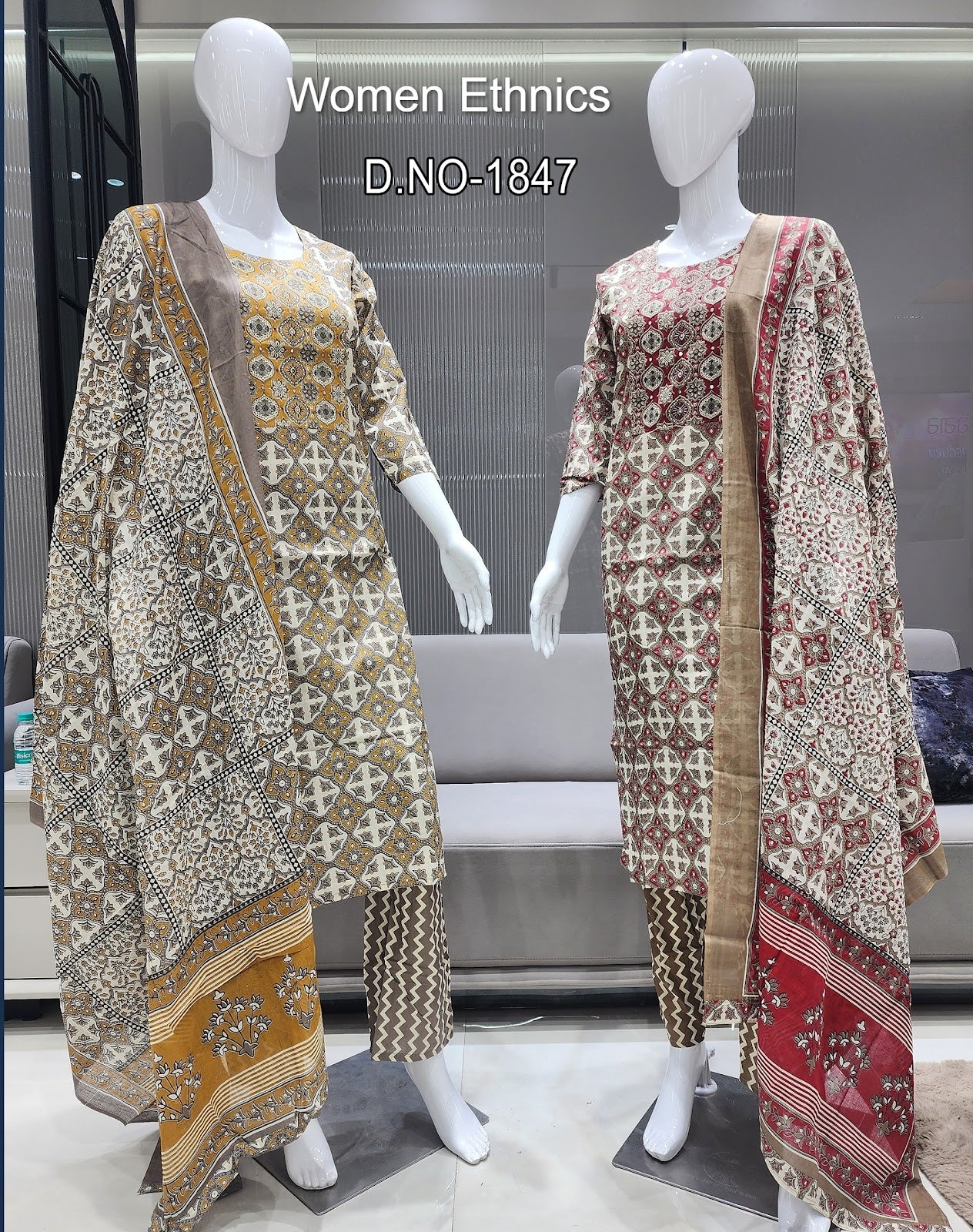 Design 031925 Women Ethnics Readymade Cotton Pant Suits Exporter