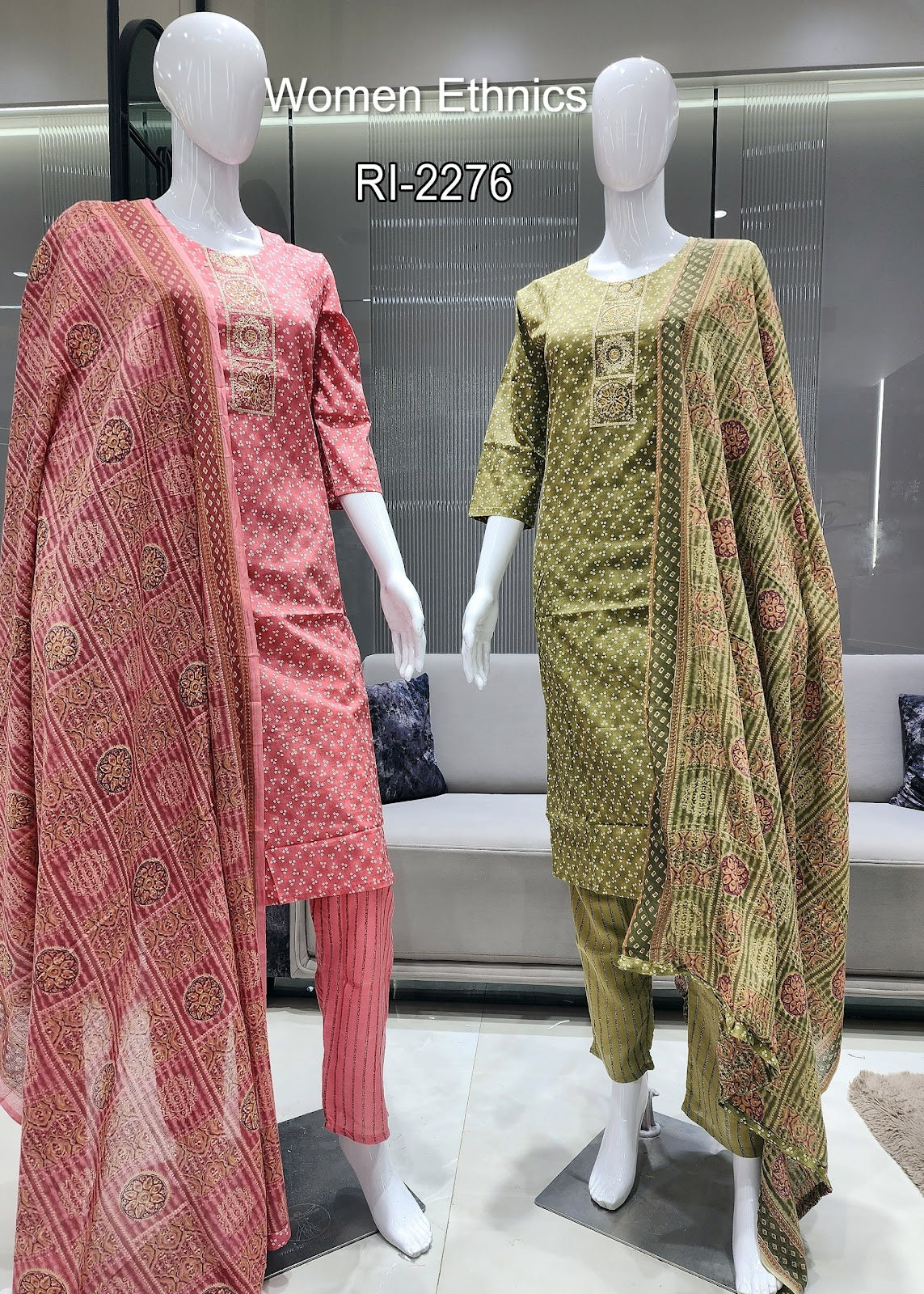 Design 031925 Women Ethnics Readymade Cotton Pant Suits Exporter