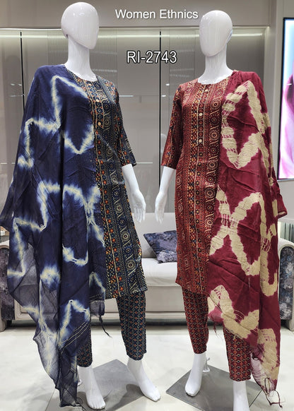 Design 040525 Women Ethnics Readymade Pant Style Suits Exporter India