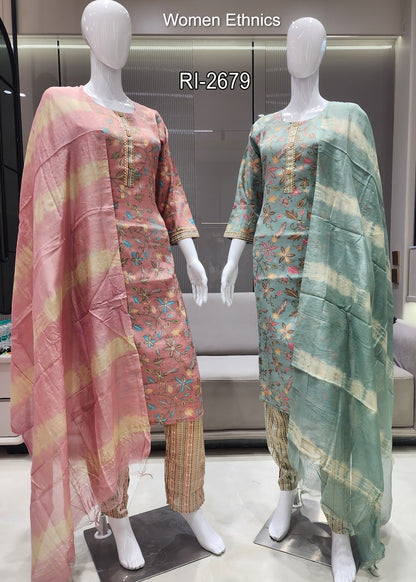 Design 040525 Women Ethnics Readymade Pant Style Suits Exporter India