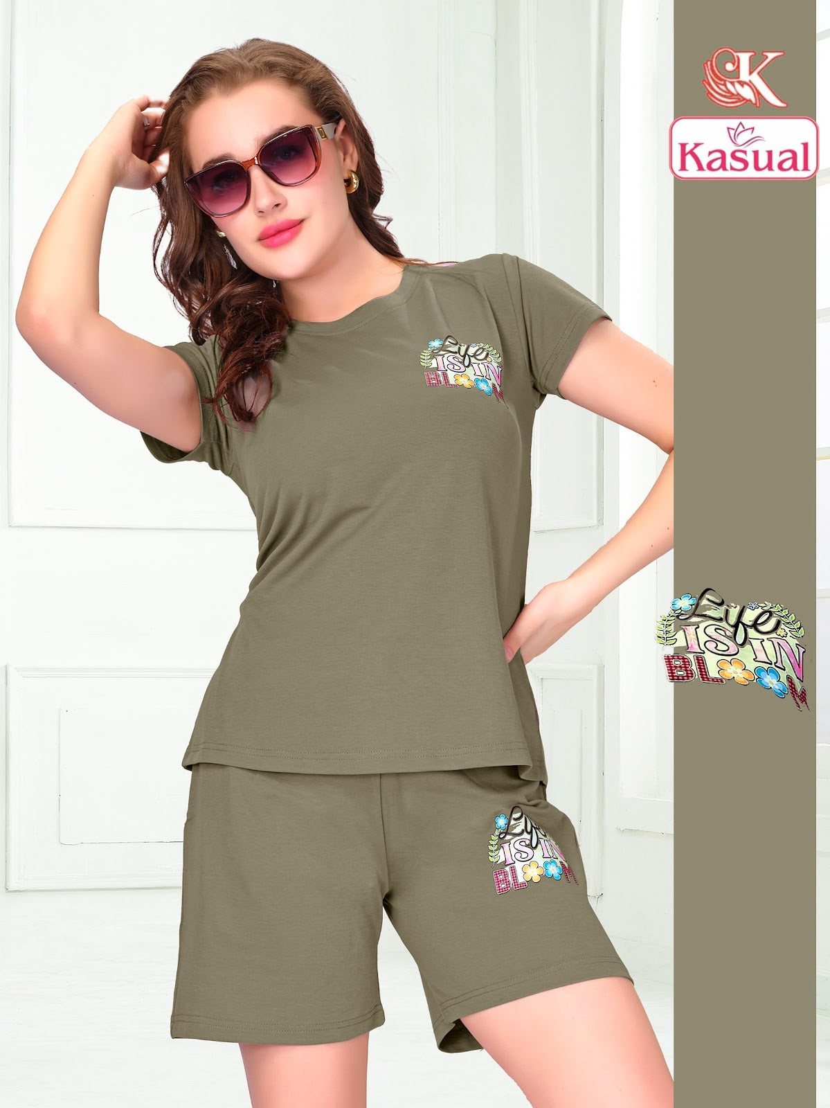 Design 042625 Kasual Imported Shorts Night Suits Exporter