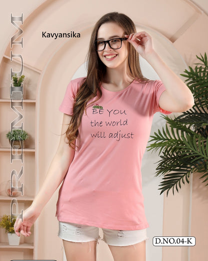 Design 04 Kavyansika Lycra Women Tshirt Wholesale