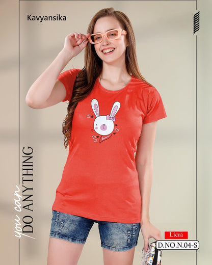 Design 04 Kavyansika Lycra Women Tshirt Wholesale