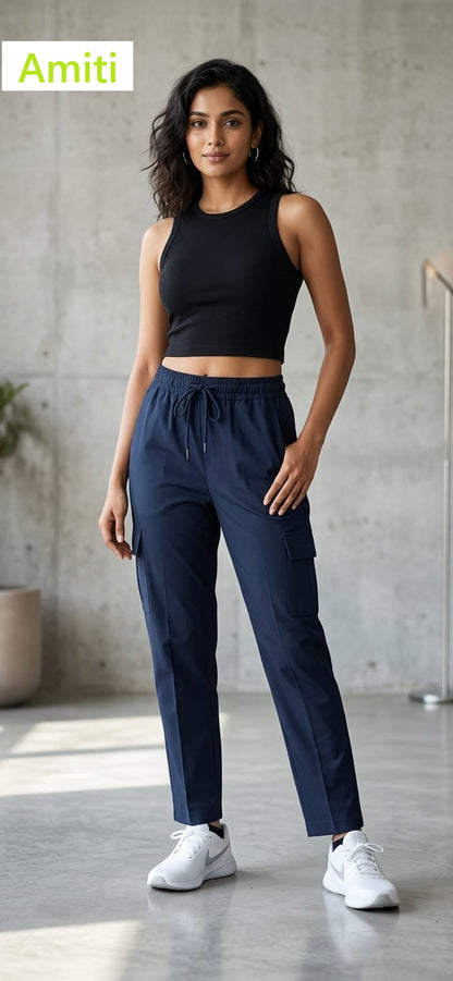 Design 050626 Amiti Cotton Women Cargo Pants Manufacturer Ahmedabad