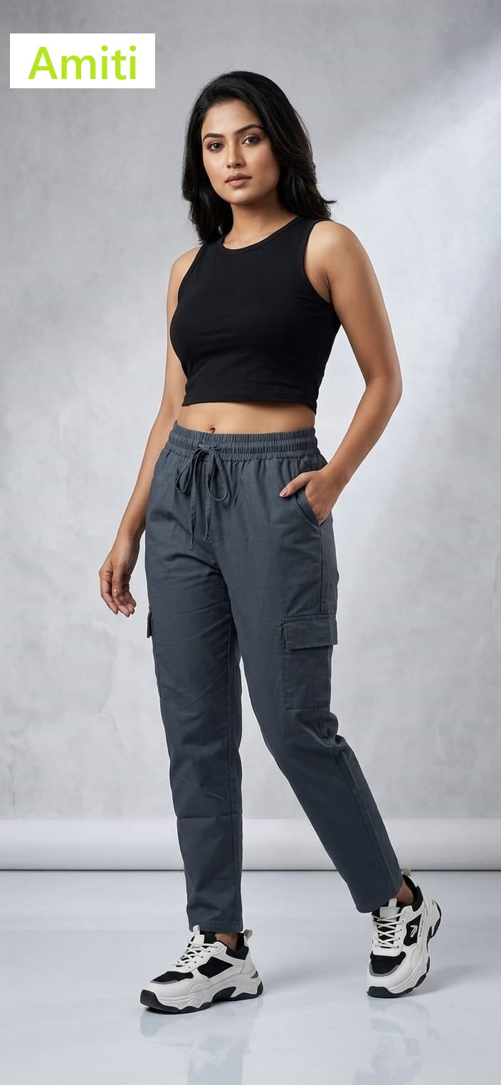 Design 050626 Amiti Cotton Women Cargo Pants Manufacturer Ahmedabad