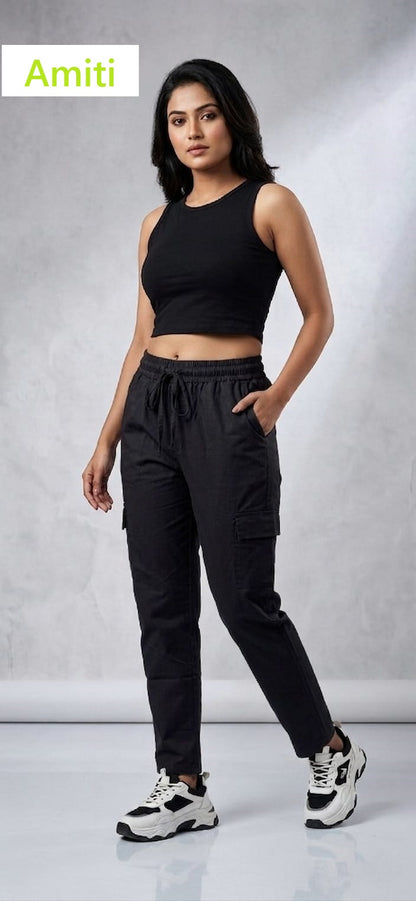 Design 050626 Amiti Cotton Women Cargo Pants Manufacturer Ahmedabad