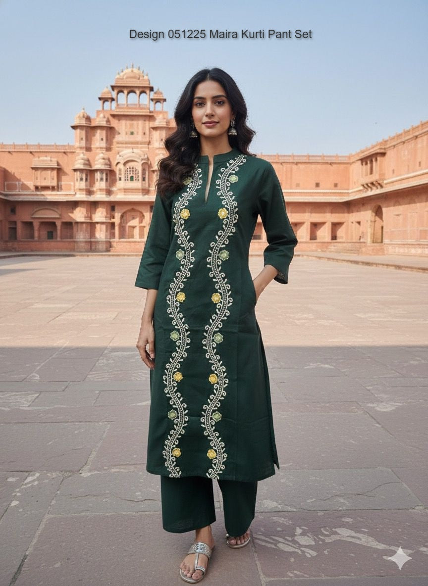 Design 051225 Maira Vatican Kurti Pant Set Exporter India