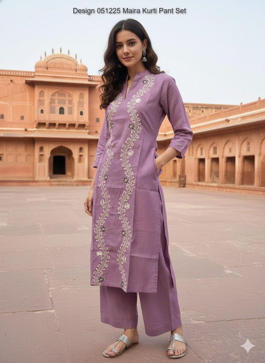 Design 051225 Maira Vatican Kurti Pant Set Exporter India