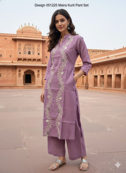 Design 051225 Maira Vatican Kurti Pant Set Exporter India