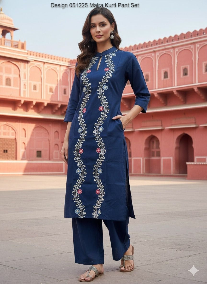 Design 051225 Maira Vatican Kurti Pant Set Exporter India