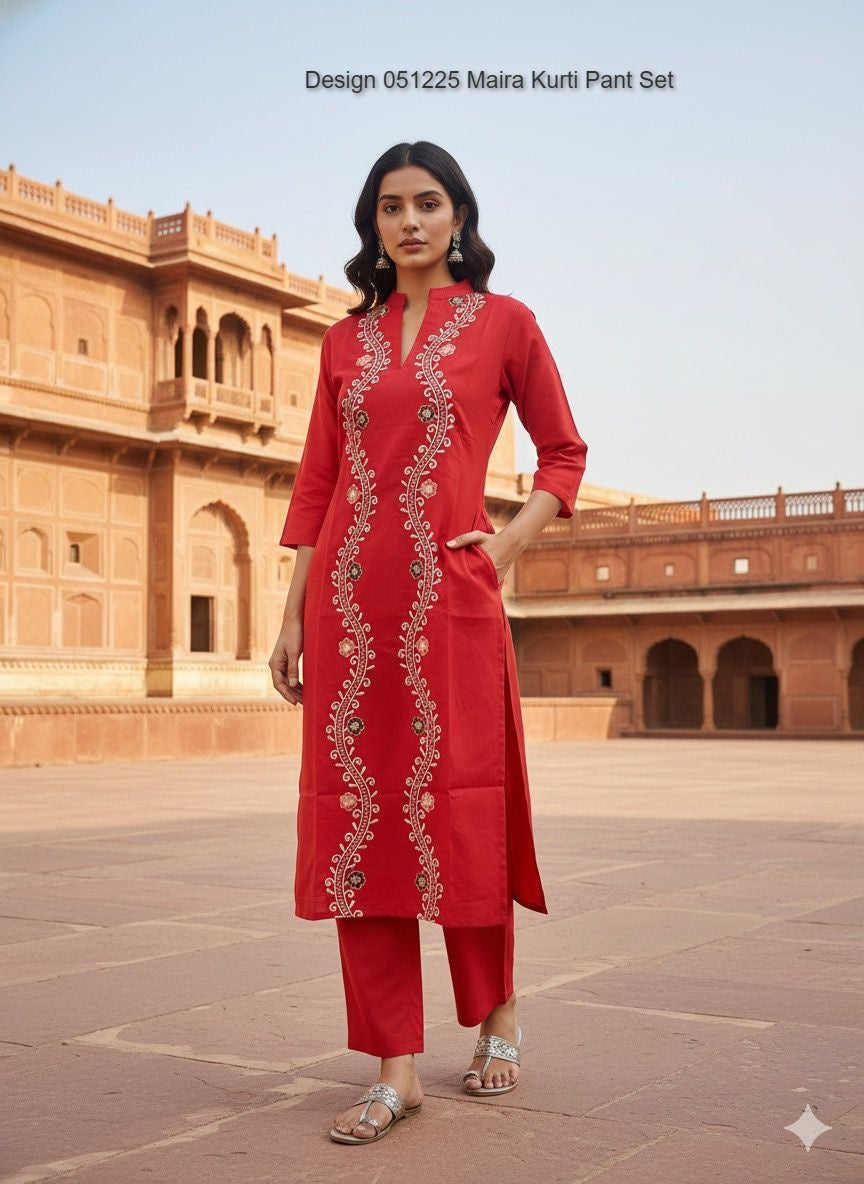 Design 051225 Maira Vatican Kurti Pant Set Exporter India