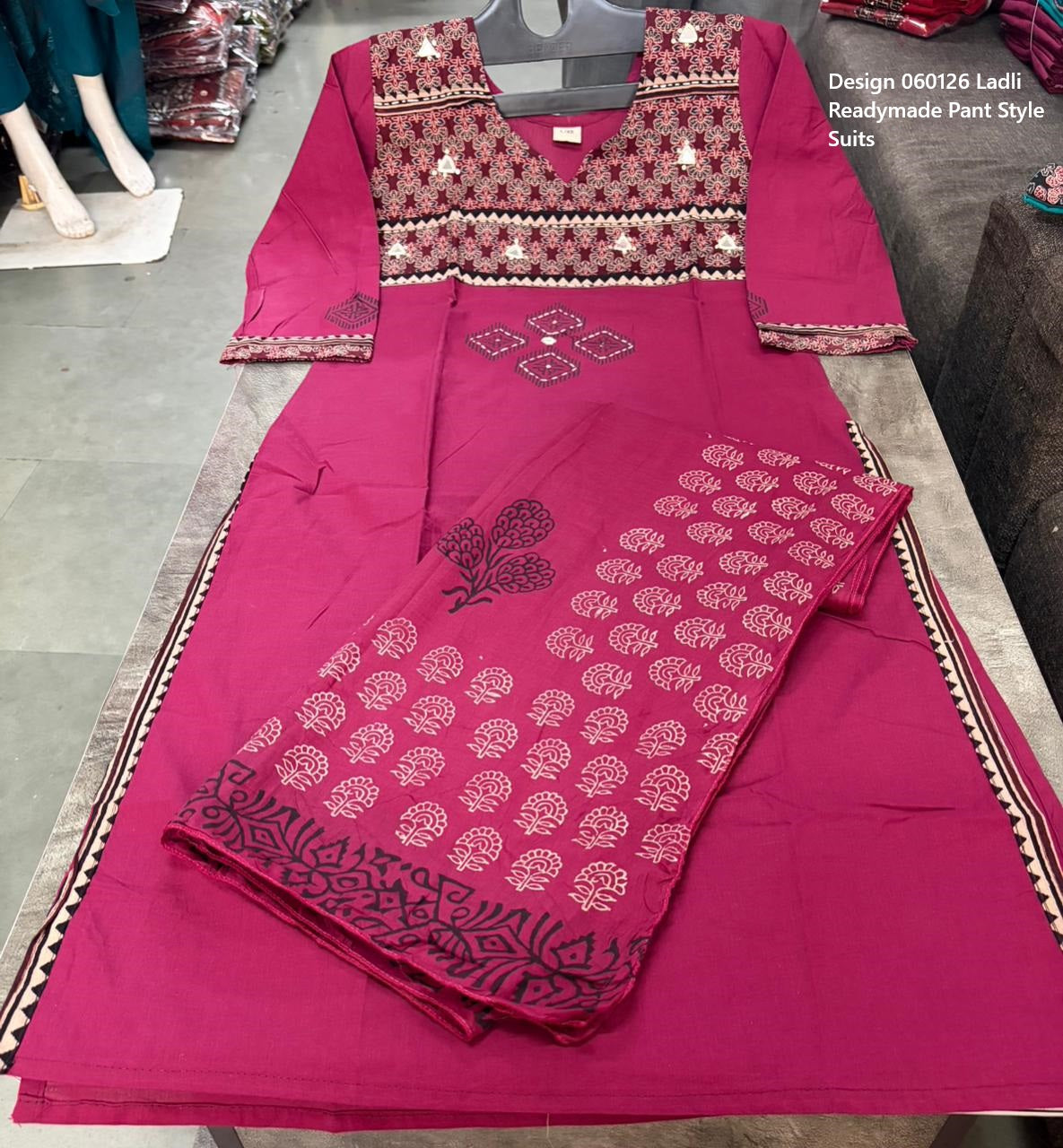 Design 060126 Ladli Cotton Readymade Pant Style Suits Manufacturer Ahmedabad