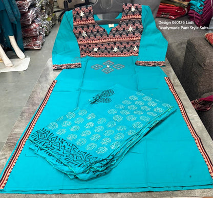 Design 060126 Ladli Cotton Readymade Pant Style Suits Manufacturer Ahmedabad