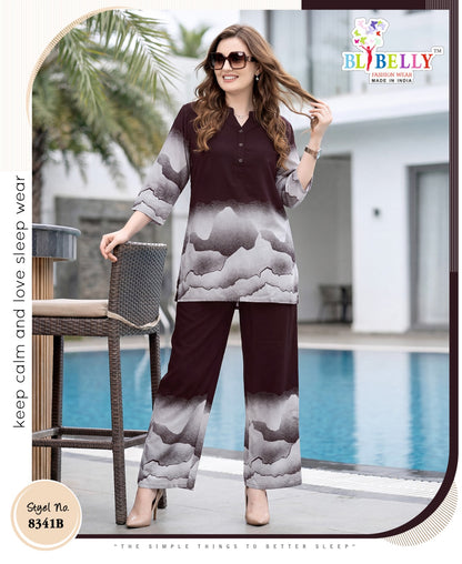Design 060626 Belly Rayon 24Kg Co Ord Set Supplier